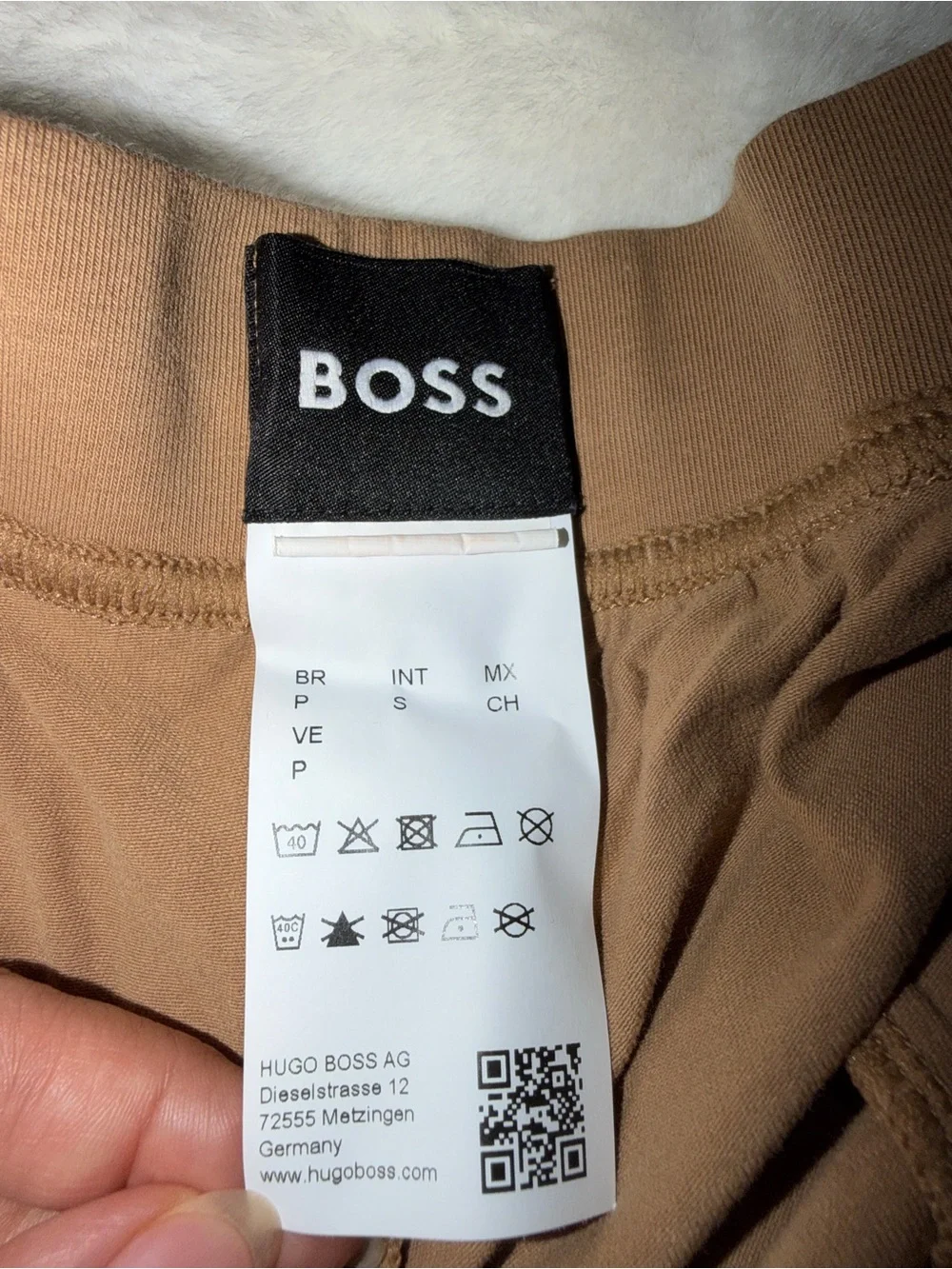 Hugo Boss Brown Logo Drawstring Athletic Shorts